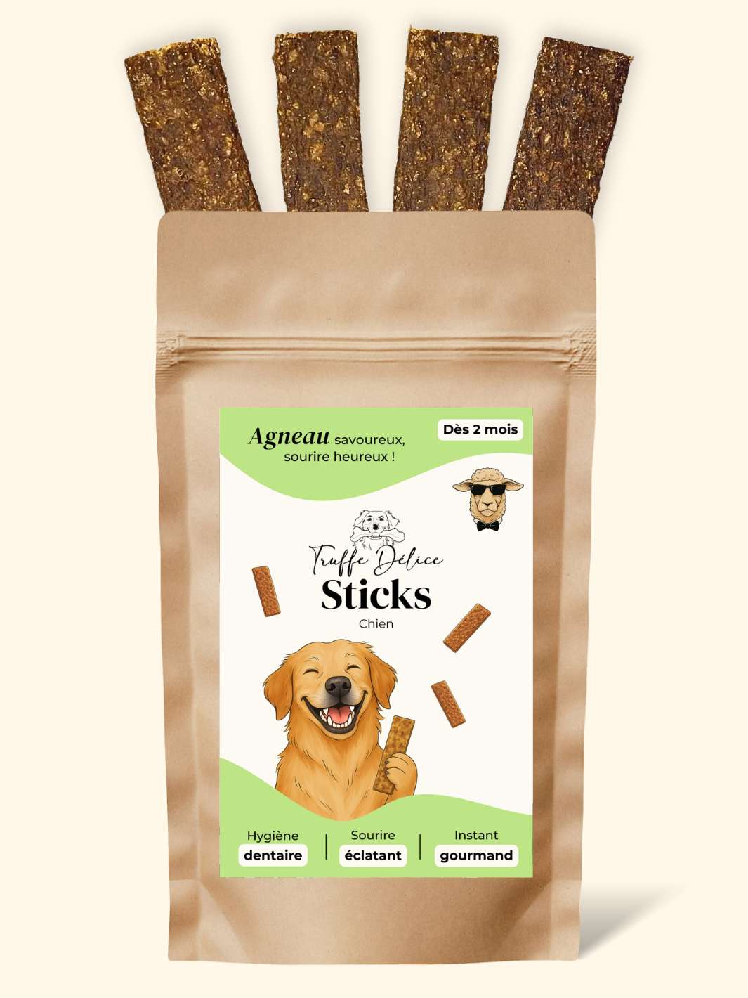 Sticks agneau - friandise_naturelle_pour_chien - TRUFFE DÉLICE