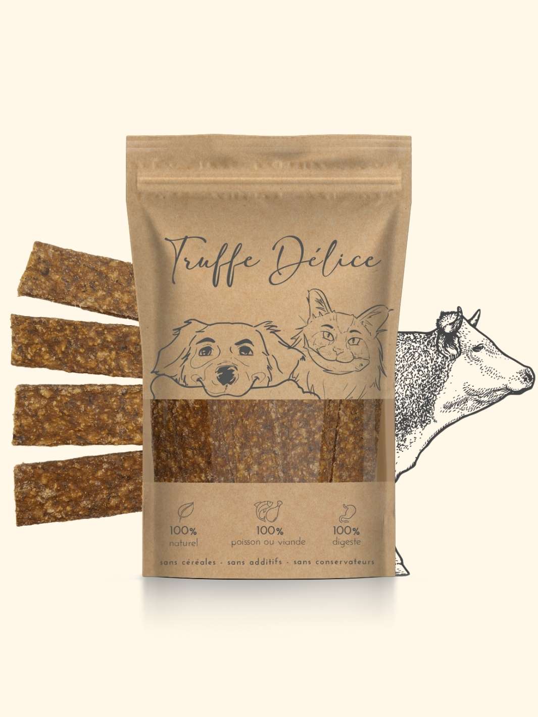 Sticks bœuf - friandise_naturelle_pour_chien - TRUFFE DÉLICE