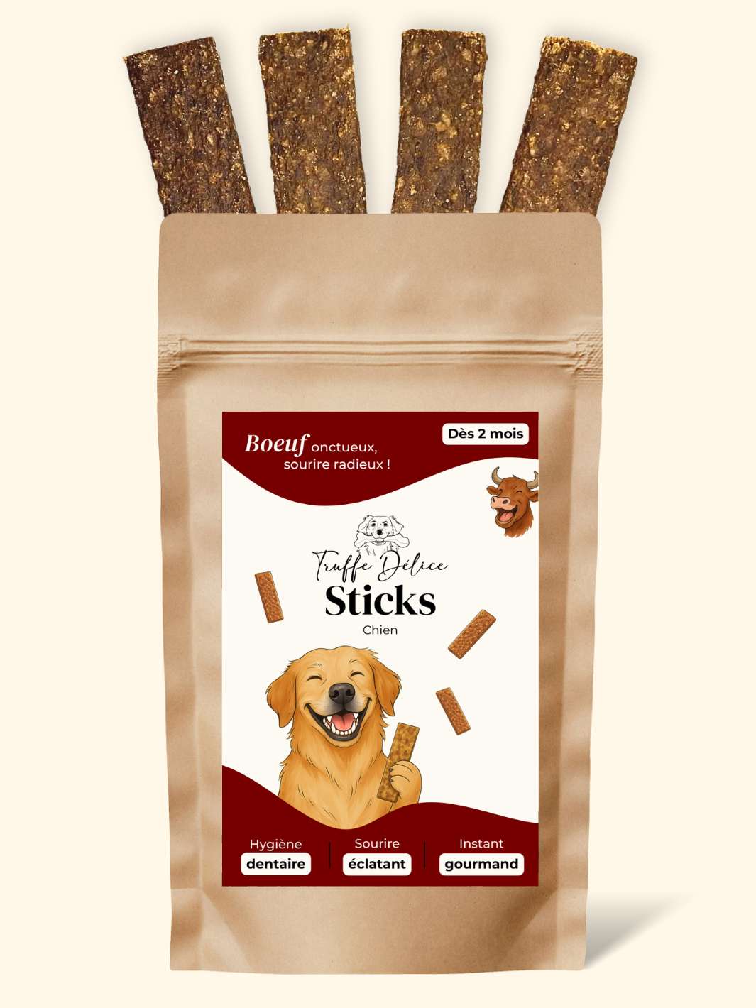 Sticks bœuf - friandise_naturelle_pour_chien - TRUFFE DÉLICE