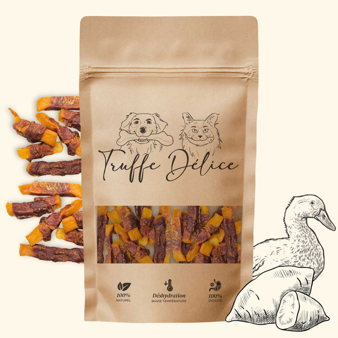 Sticks canard & patate douce - friandise_naturelle_pour_chien - TRUFFE DÉLICE