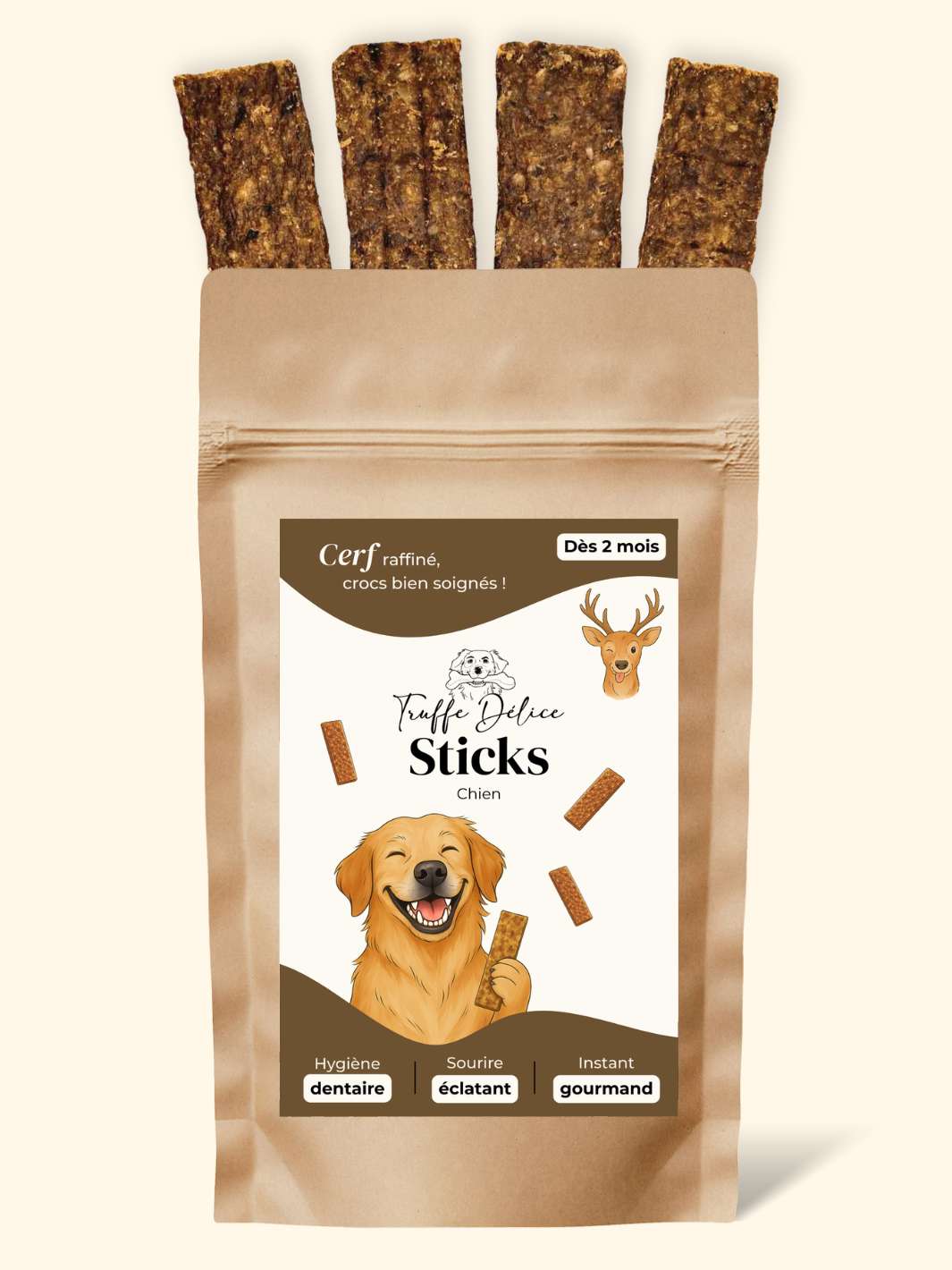 Sticks cerf - friandise_naturelle_pour_chien - TRUFFE DÉLICE