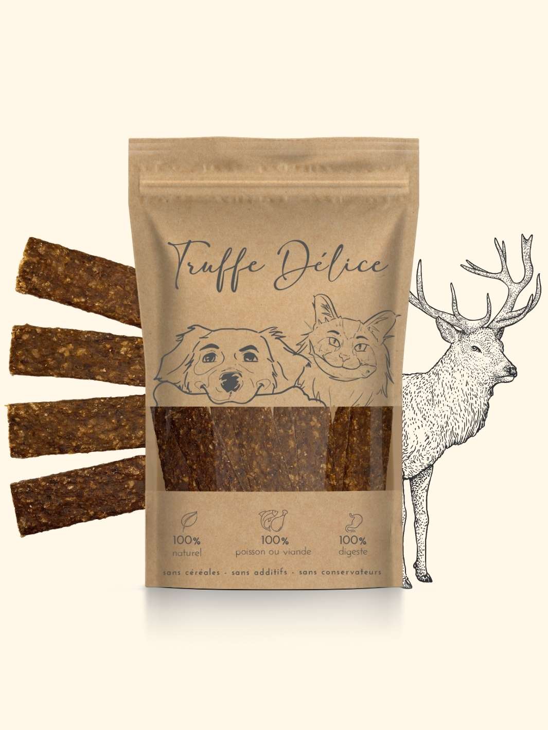 Sticks cerf - friandise_naturelle_pour_chien - TRUFFE DÉLICE
