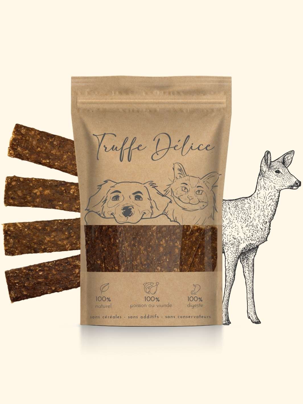 Sticks de biche - friandise_naturelle_pour_chien - TRUFFE DÉLICE
