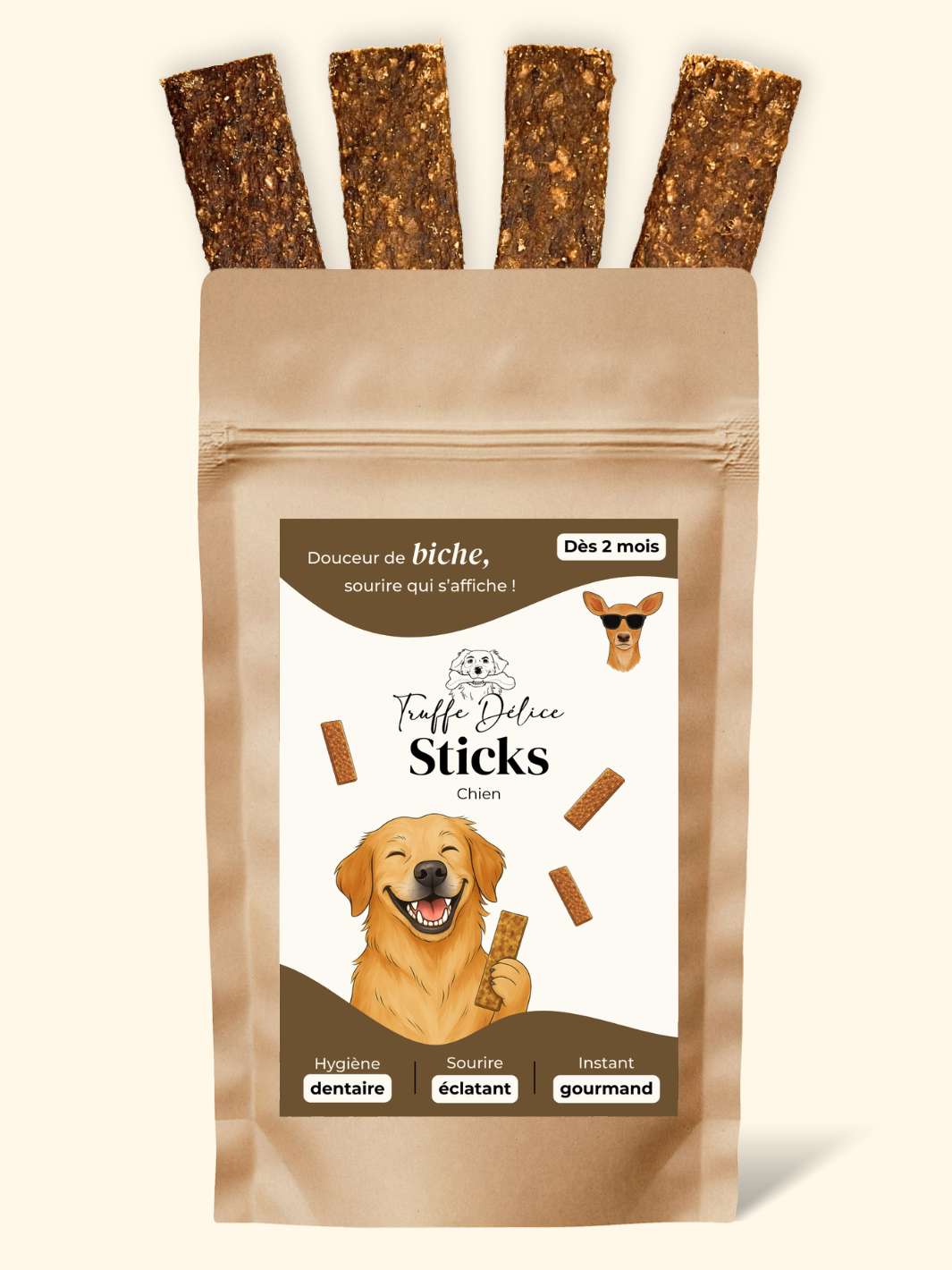 Sticks de biche - friandise_naturelle_pour_chien - TRUFFE DÉLICE