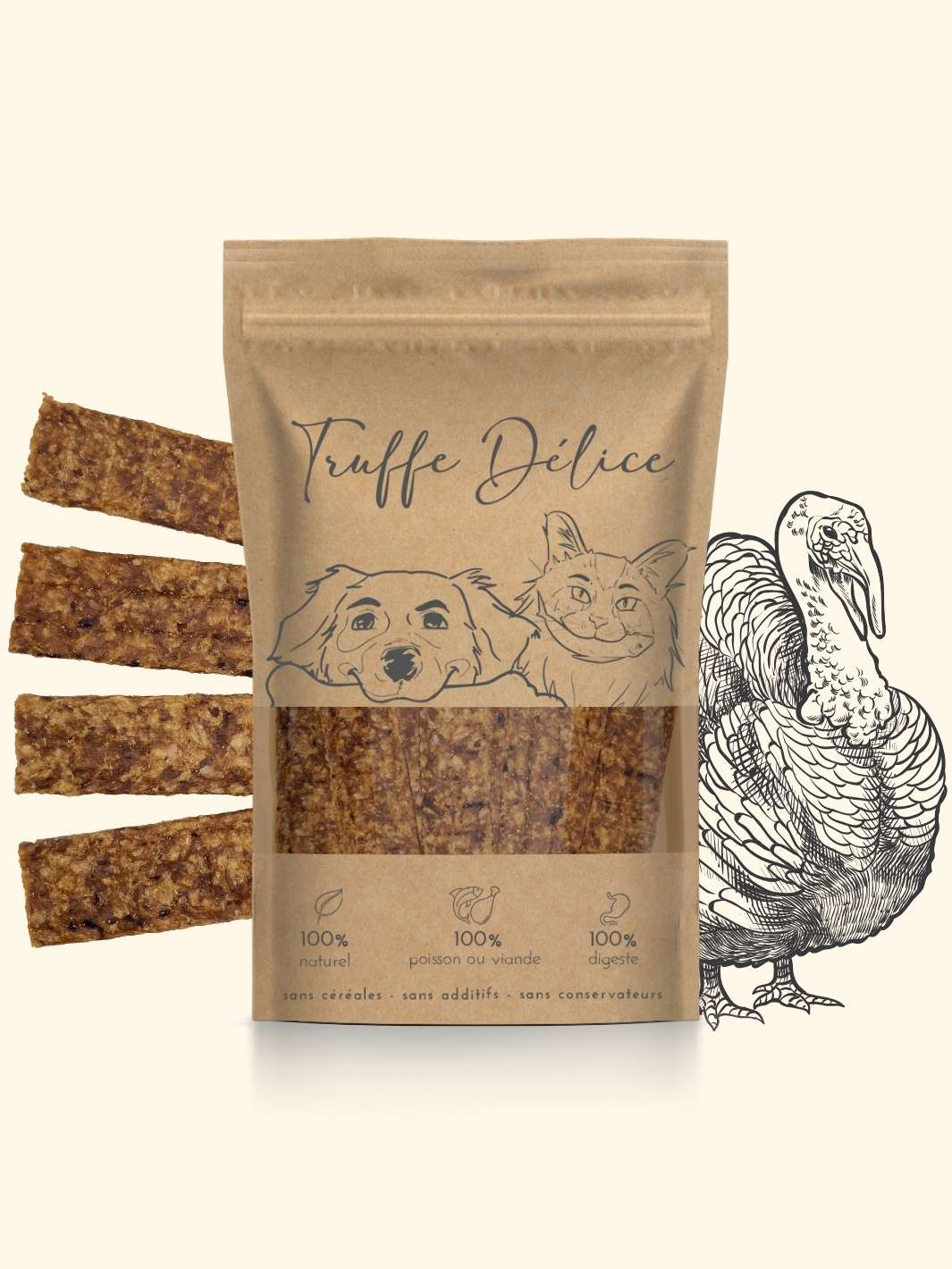 Sticks dinde - friandise_naturelle_pour_chien - TRUFFE DÉLICE