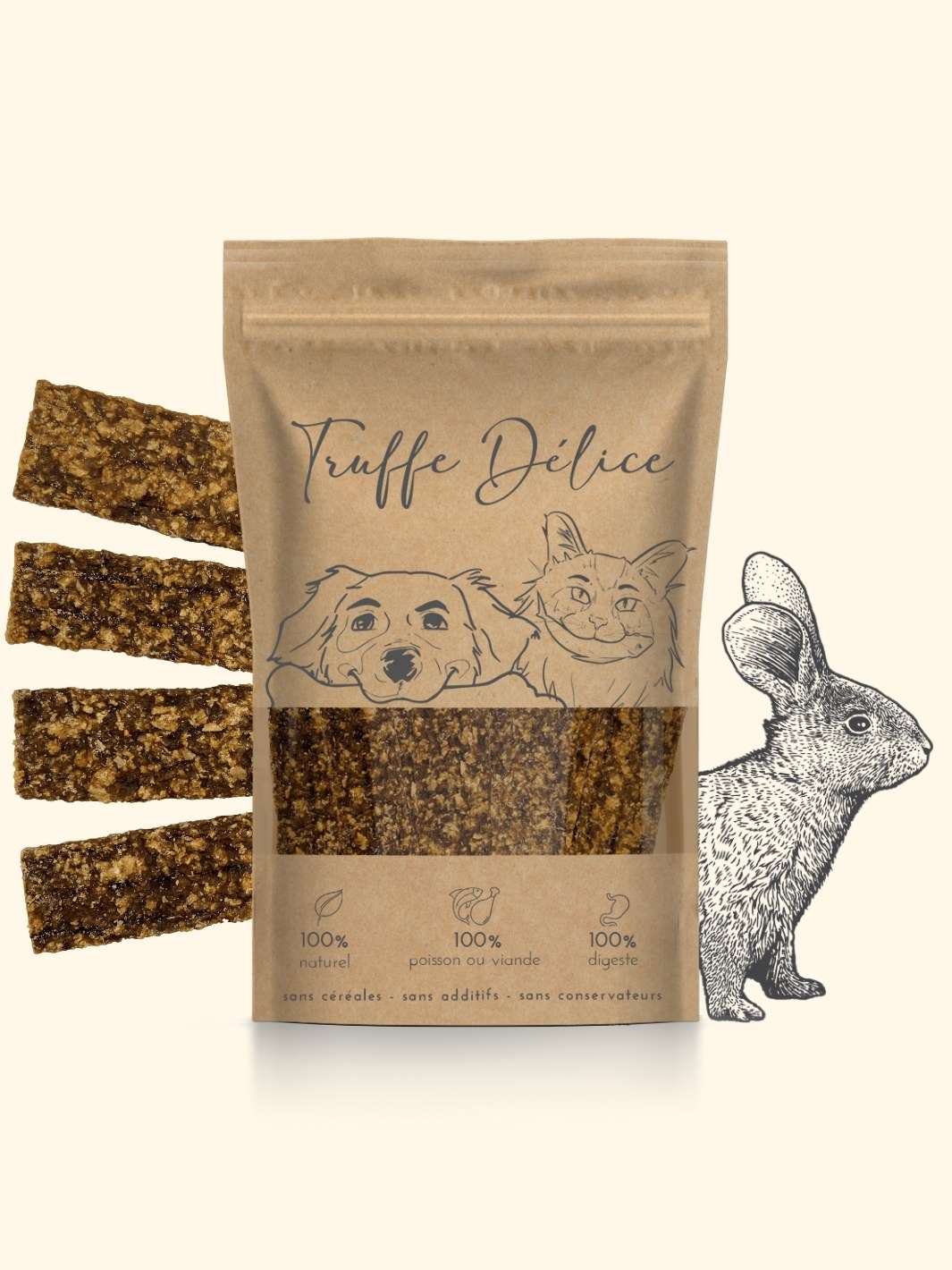 Sticks lapin - friandise_naturelle_pour_chien - TRUFFE DÉLICE