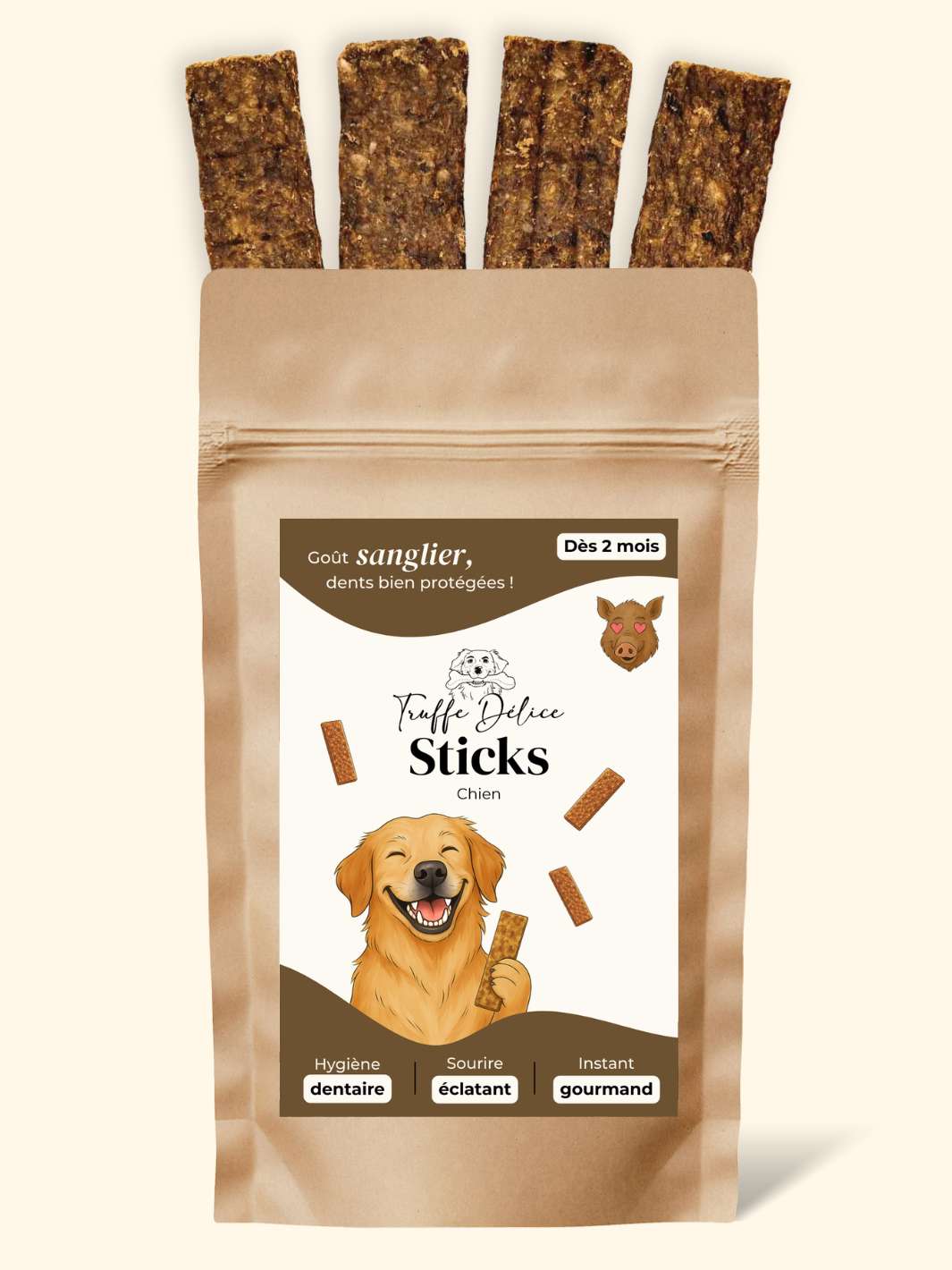 Sticks sanglier - friandise_naturelle_pour_chien - TRUFFE DÉLICE