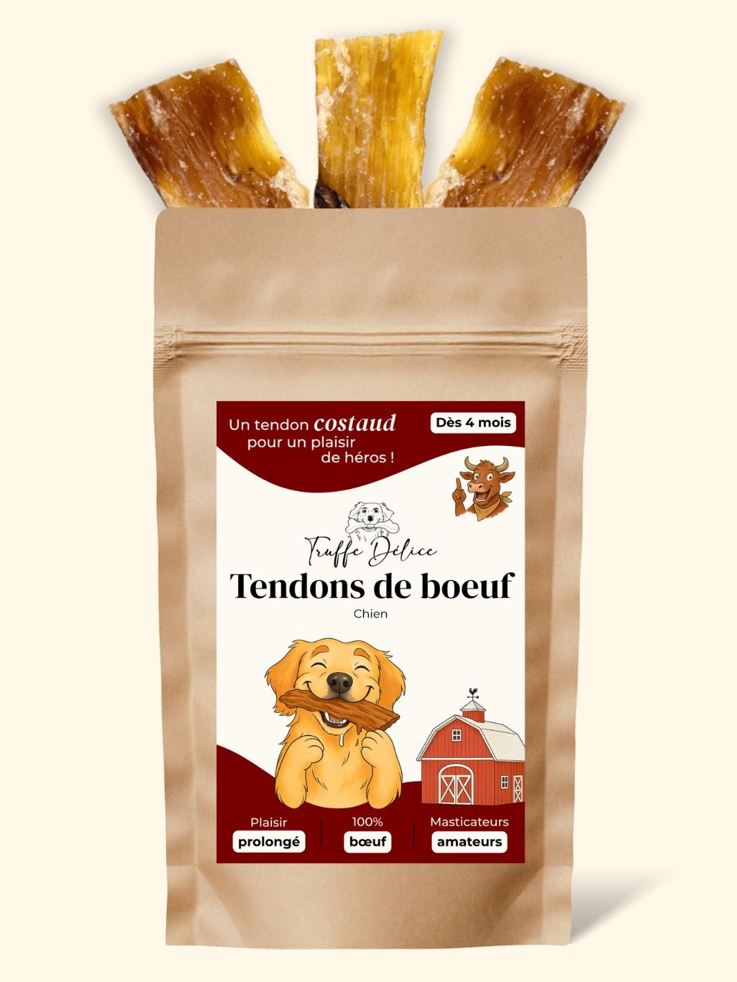 Tendons de boeuf - friandise_naturelle_pour_chien - TRUFFE DÉLICE