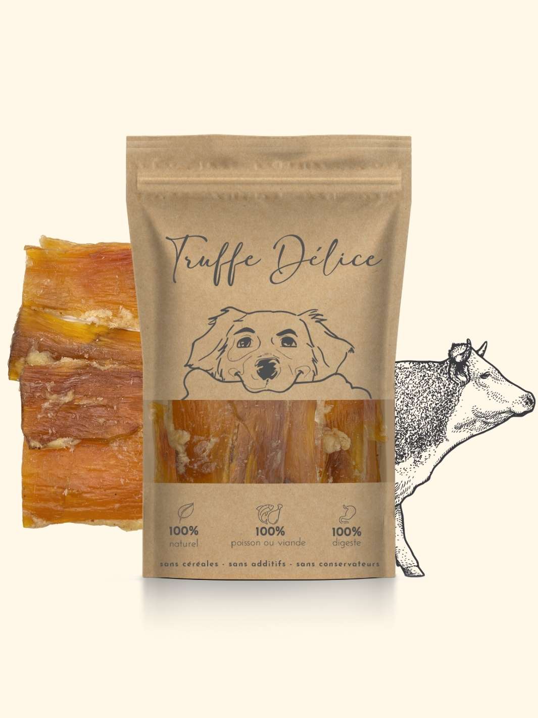 Tendons de boeuf - friandise_naturelle_pour_chien - TRUFFE DÉLICE