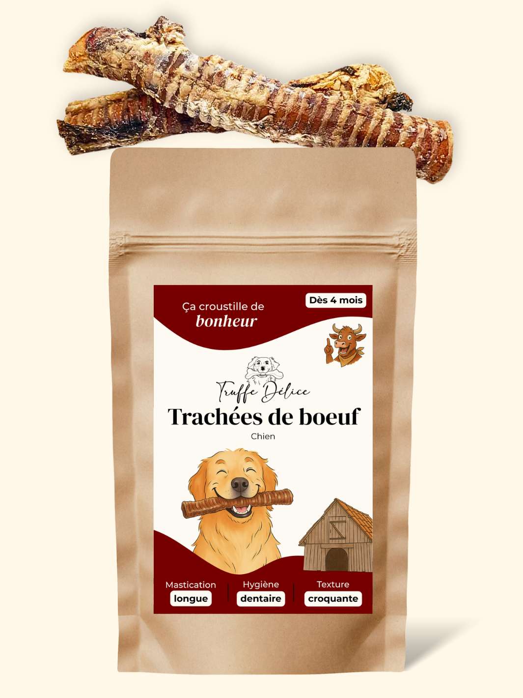 Trachées de bœuf - friandise_naturelle_pour_chien - TRUFFE DÉLICE