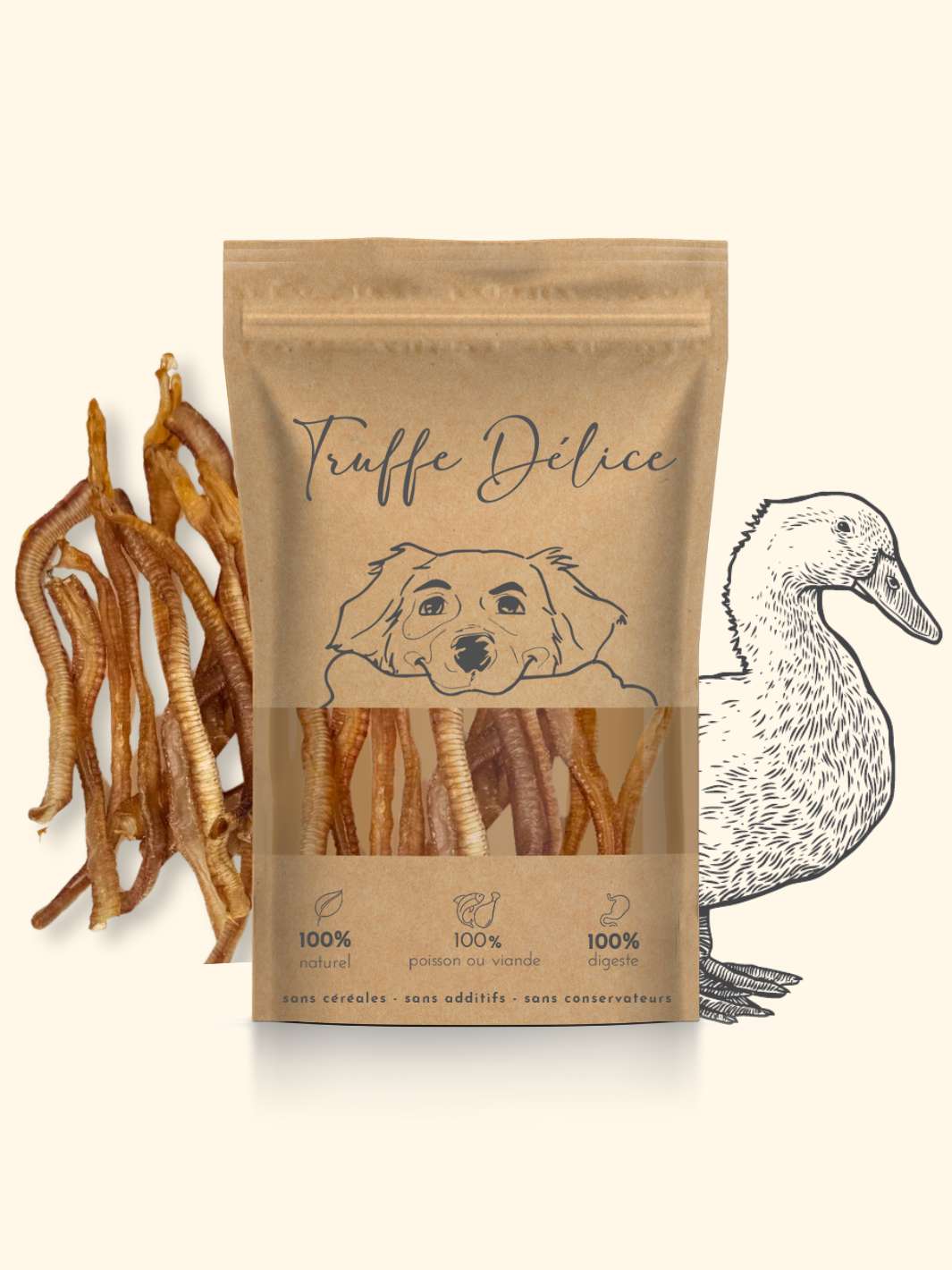 Trachées de canard - friandise_naturelle_pour_chien - TRUFFE DÉLICE