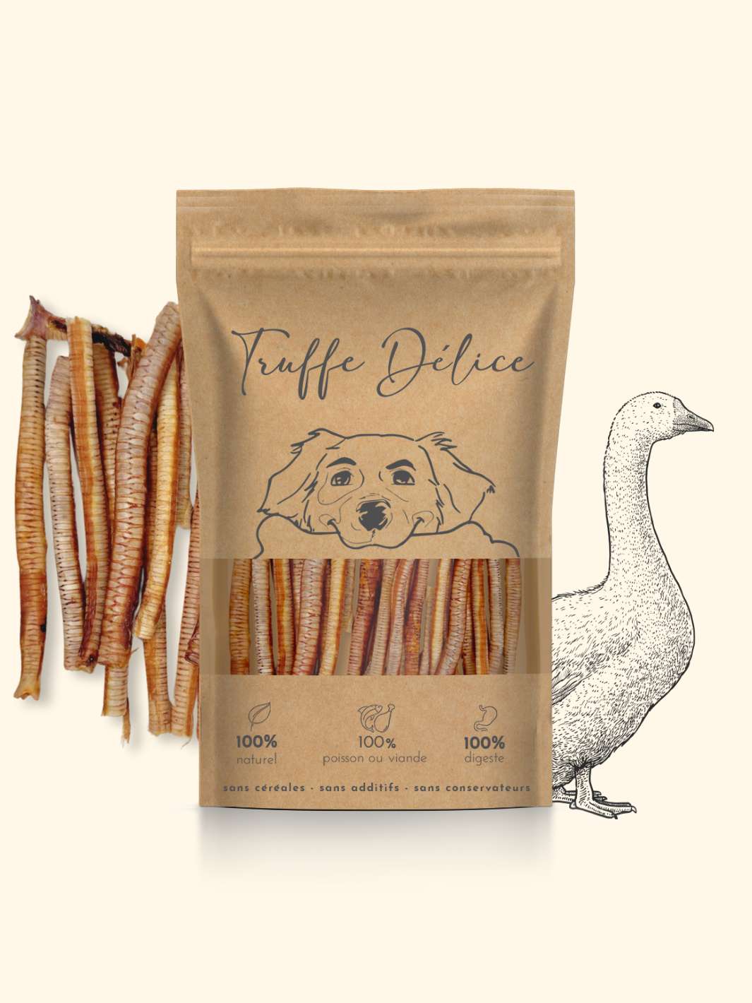 Trachées d'oie - friandise_naturelle_pour_chien - TRUFFE DÉLICE