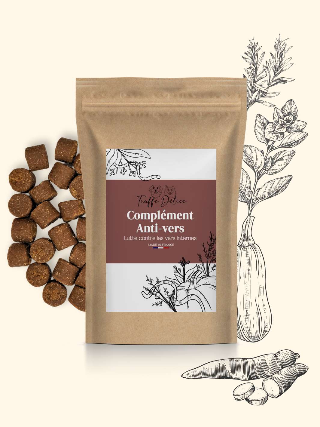Vermifuge pour chien - friandise_naturelle_pour_chien - TRUFFE DÉLICE