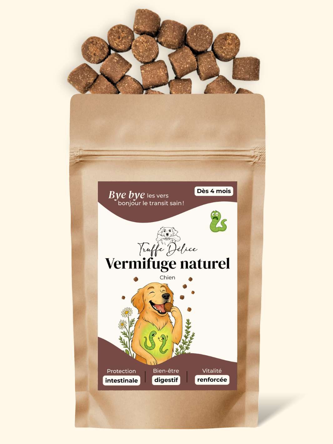 Vermifuge pour chien - friandise_naturelle_pour_chien - TRUFFE DÉLICE
