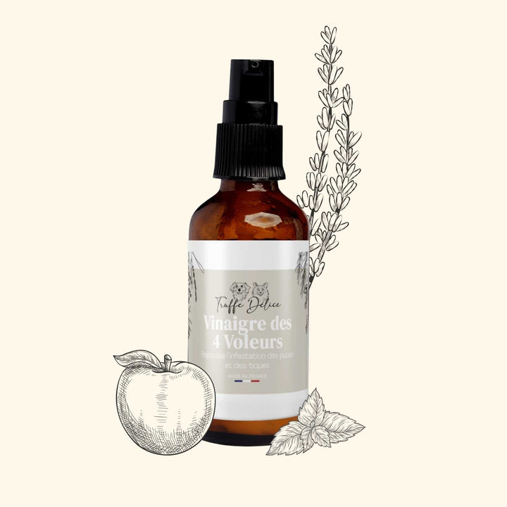 Vinaigre des 4 voleurs - Antiparasitaire chien - friandise_naturelle_pour_chien - TRUFFE DÉLICE