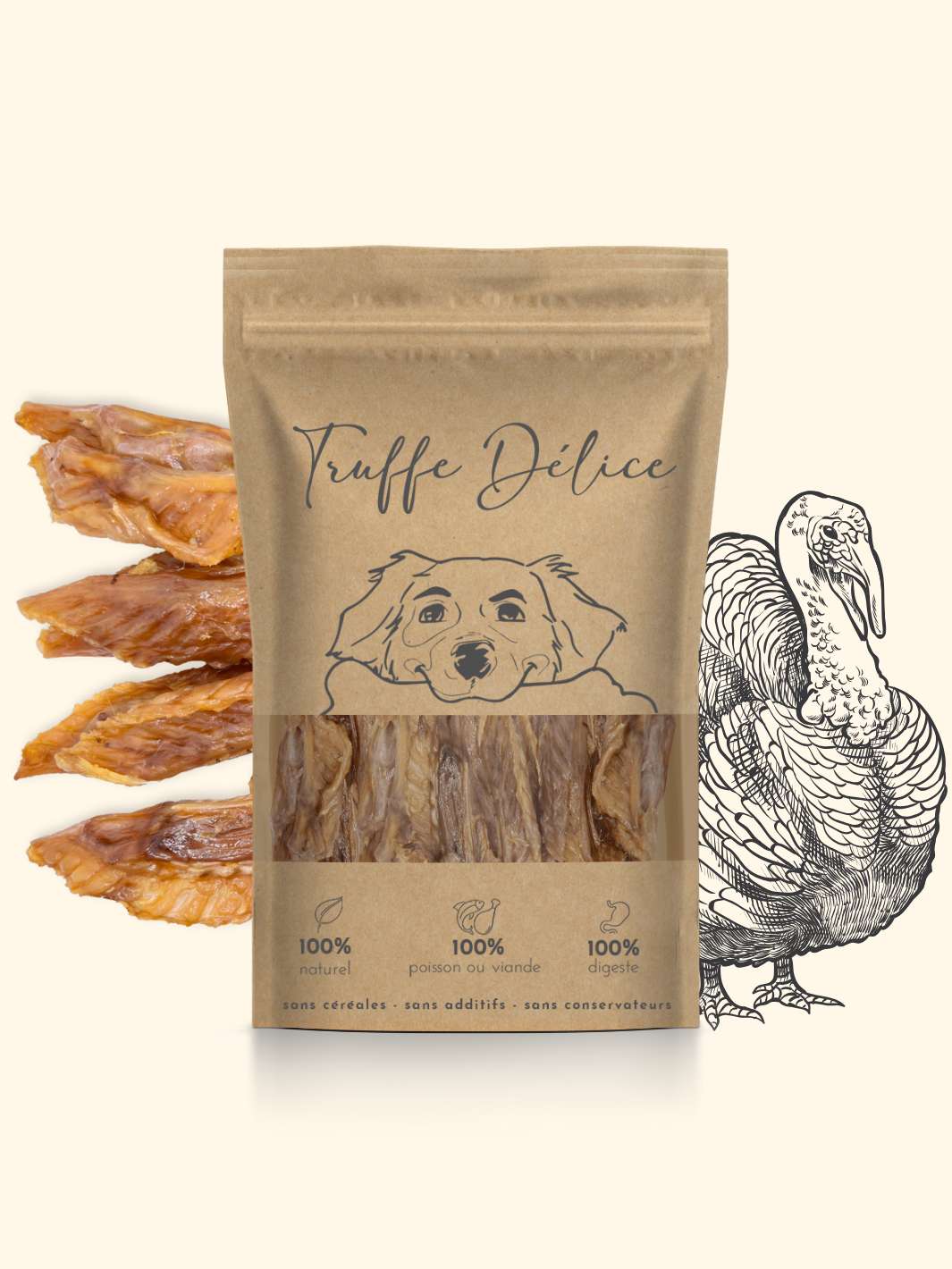 Wings de Dinde - friandise_naturelle_pour_chien - TRUFFE DÉLICE