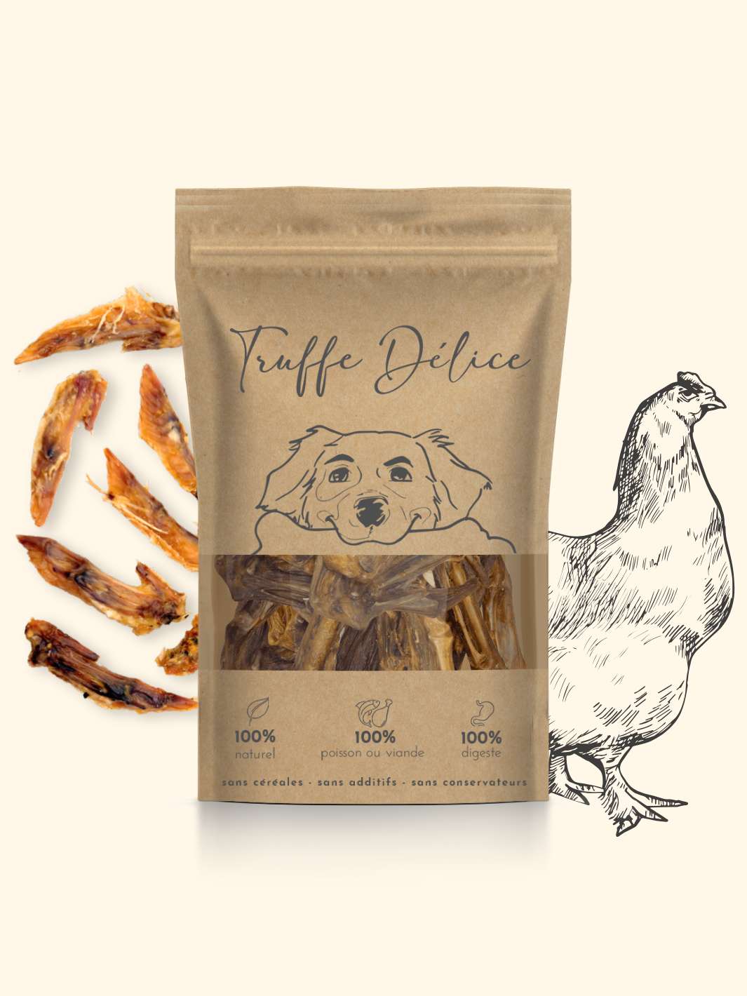 Wings de Poulet - friandise_naturelle_pour_chien - TRUFFE DÉLICE